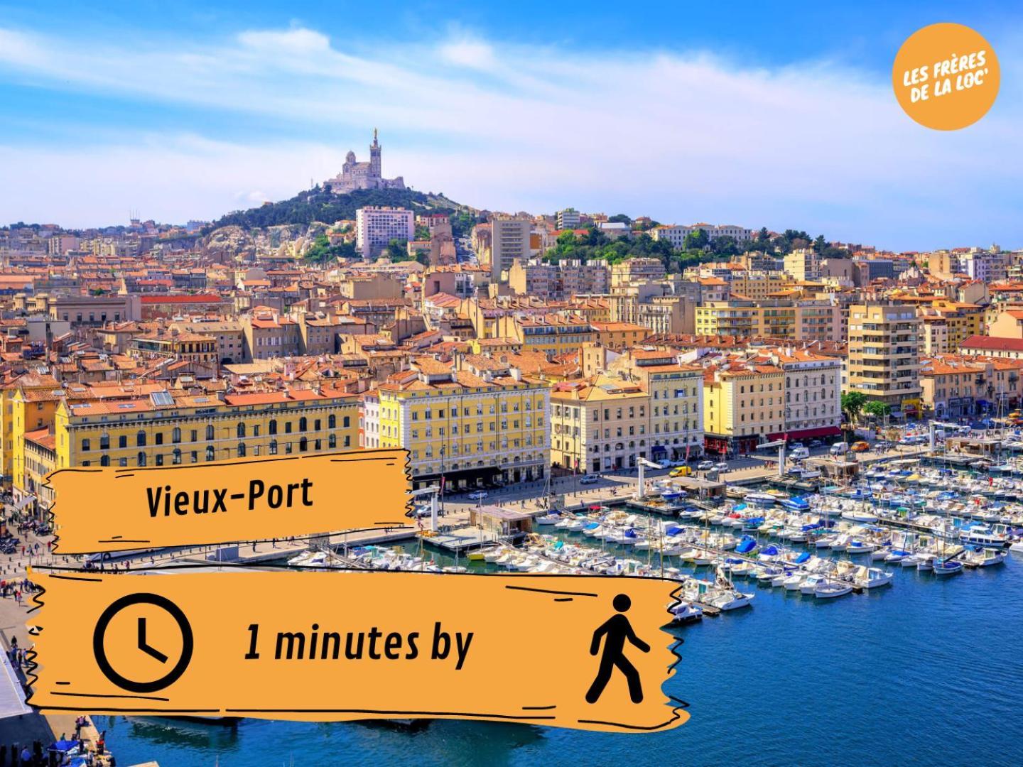 Charmant Appartement Au Vieux-Port - Climatisation - Les Freres De La Loc' Marseille Luaran gambar